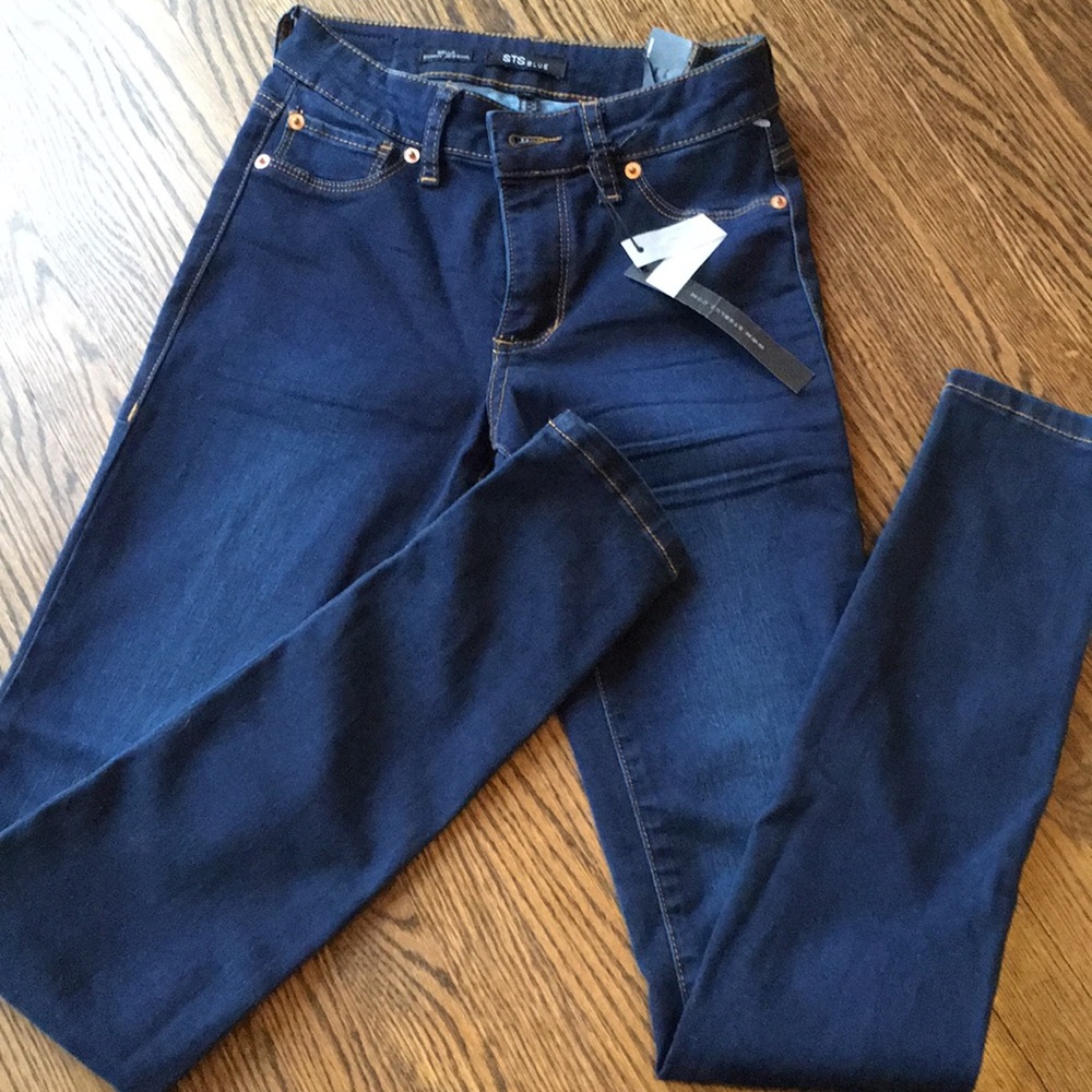 Vintage Y2K Nordstrom STS Blue Mid Rise Dark Denim Bella Skinny Jegging Jeans